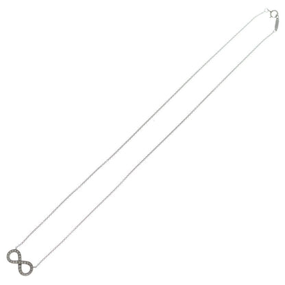 Tiffany & Co Infinity Diamond Necklace Pendant Chain Silver — view 2