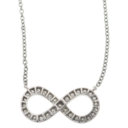 Tiffany & Co Infinity Diamond Necklace Pendant Chain Silver — view 6