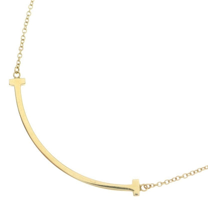 Tiffany & Co T Smile Small Necklace 18k YG Yellow Gold Pendant