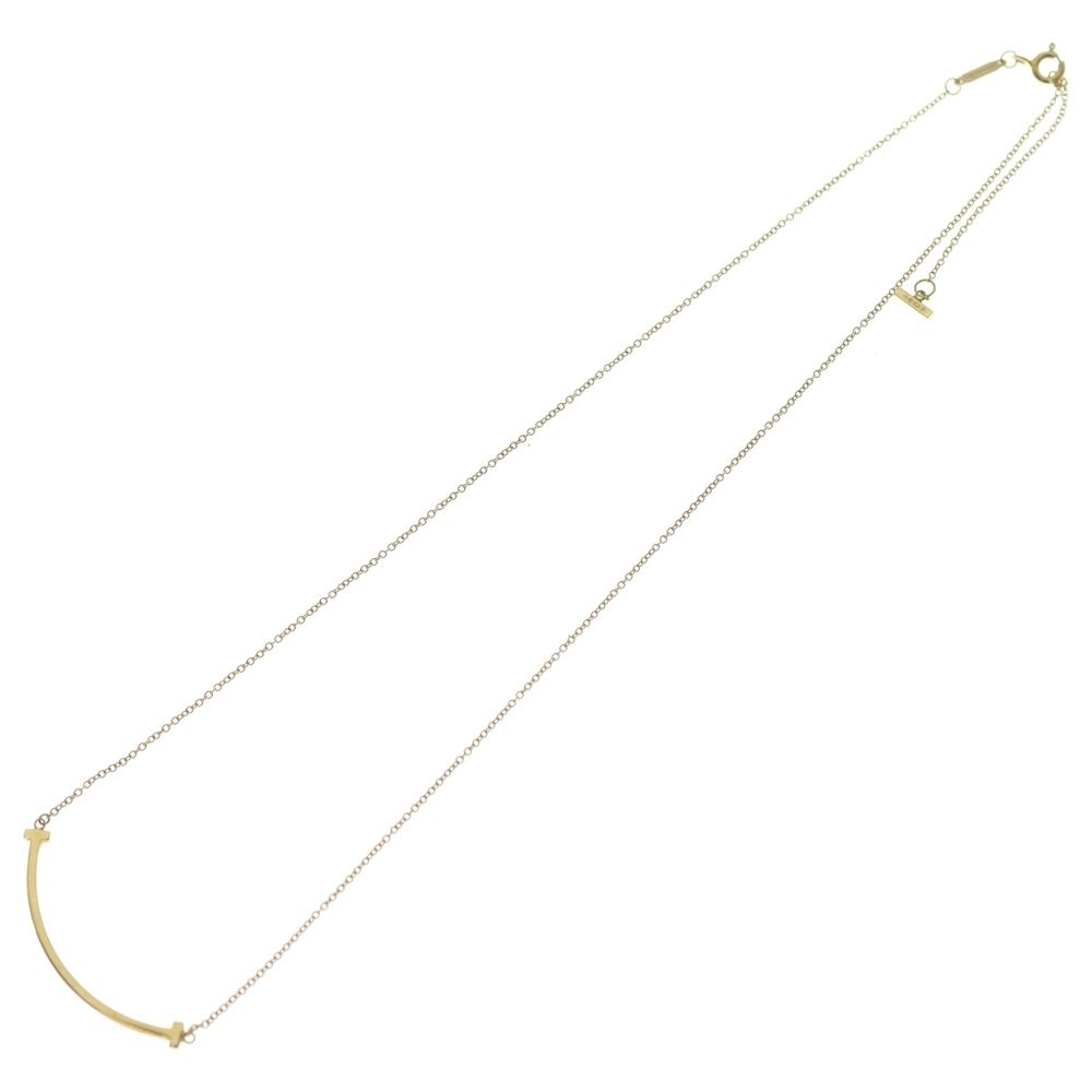 Tiffany & Co T Smile Small Necklace 18k YG Yellow Gold Pendant — view 2