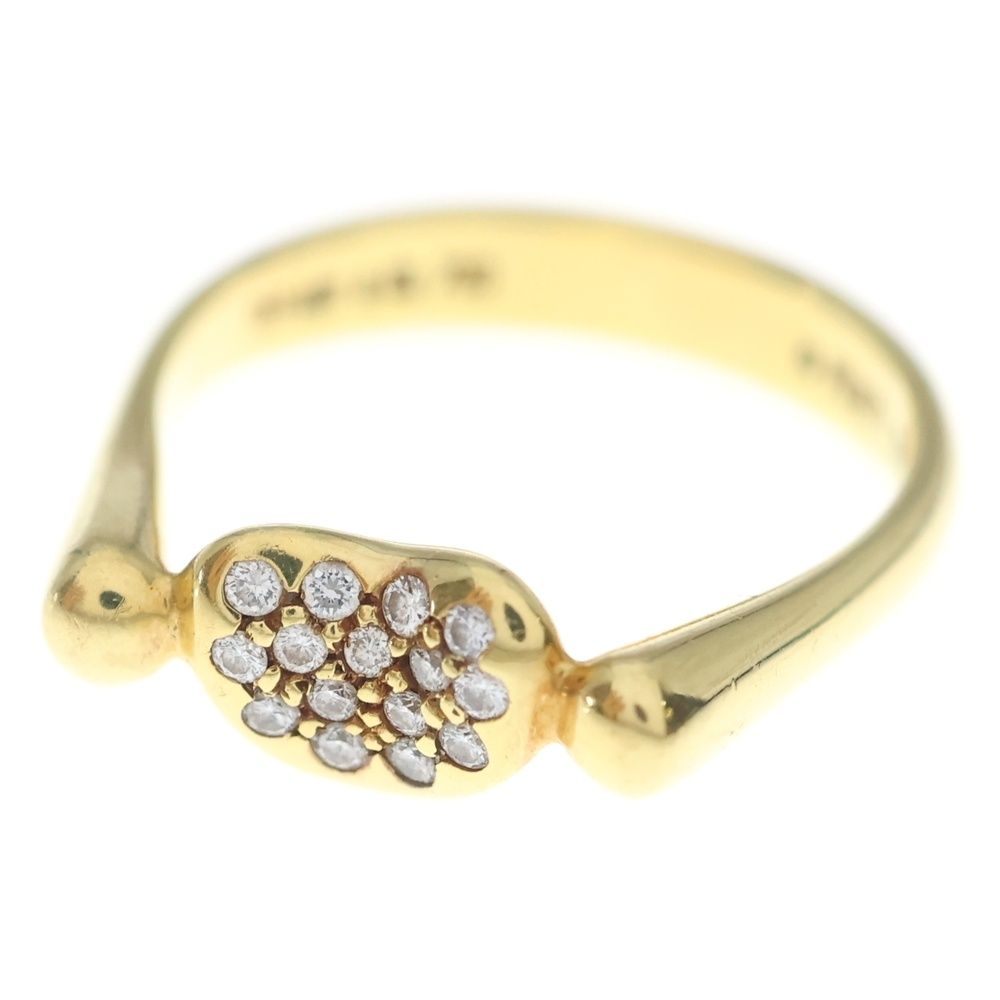 Tiffany & Co Bean Paveda Earrings 18k YG Yellow Gold Ring