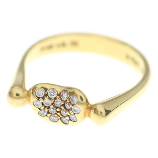 Tiffany & Co Bean Paveda Earrings 18k YG Yellow Gold Ring