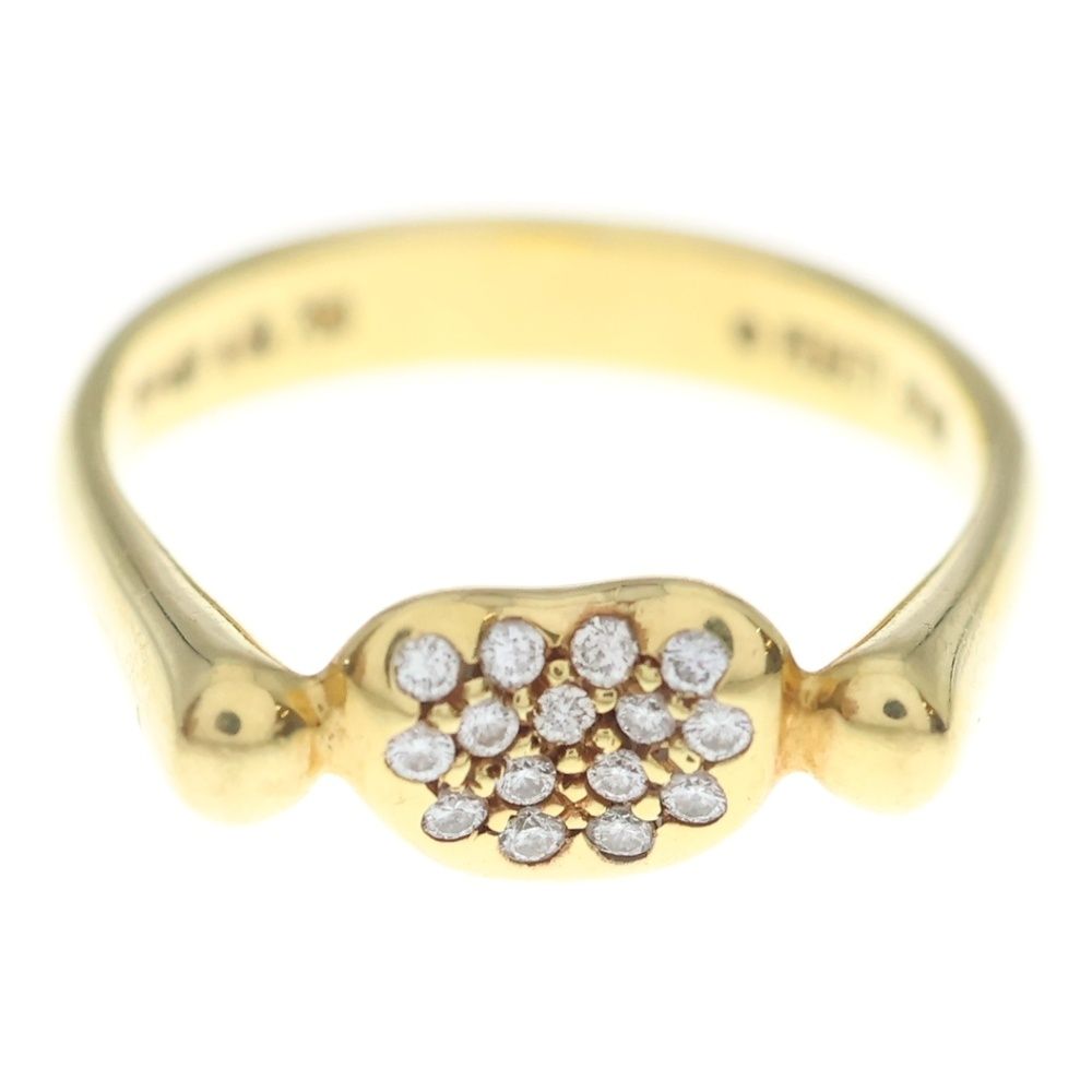 Tiffany & Co Bean Paveda Earrings 18k YG Yellow Gold Ring — view 4