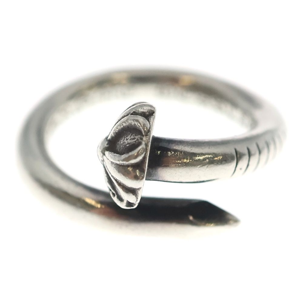 Chrome Hearts Nail Crsball Cross Ball Ring Silver