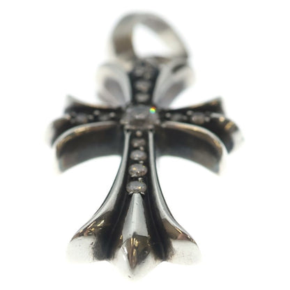 Chrome Hearts CH Crs Sml Bale P D Small CH Cross Pave Diamond Silver Necklace — view 5