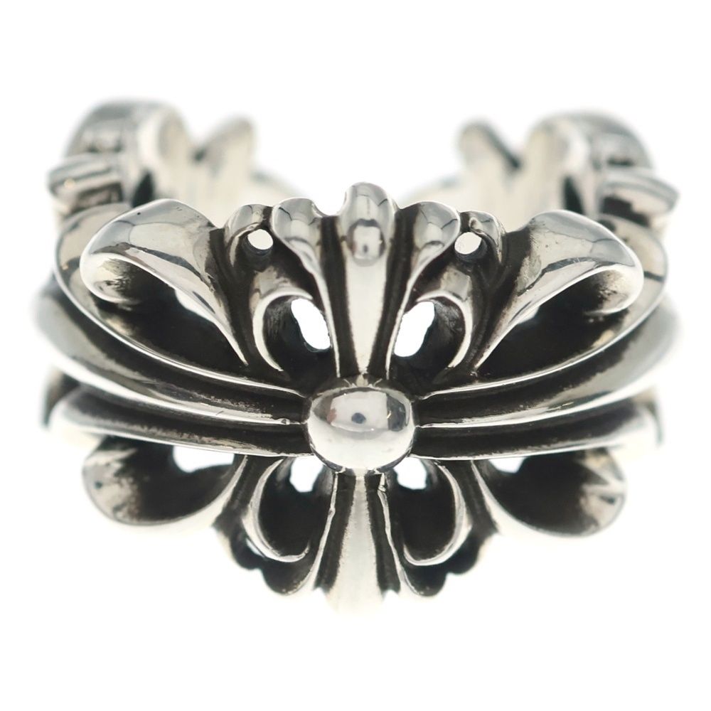 Chrome Hearts Dbl Flrl Crs Double Floral Cross Ring Silver — view 4