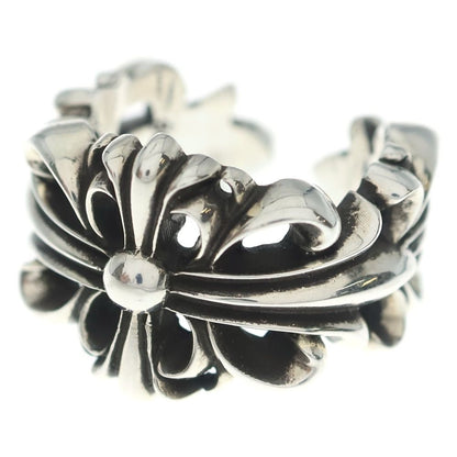 Chrome Hearts Dbl Flrl Crs Double Floral Cross Ring Silver