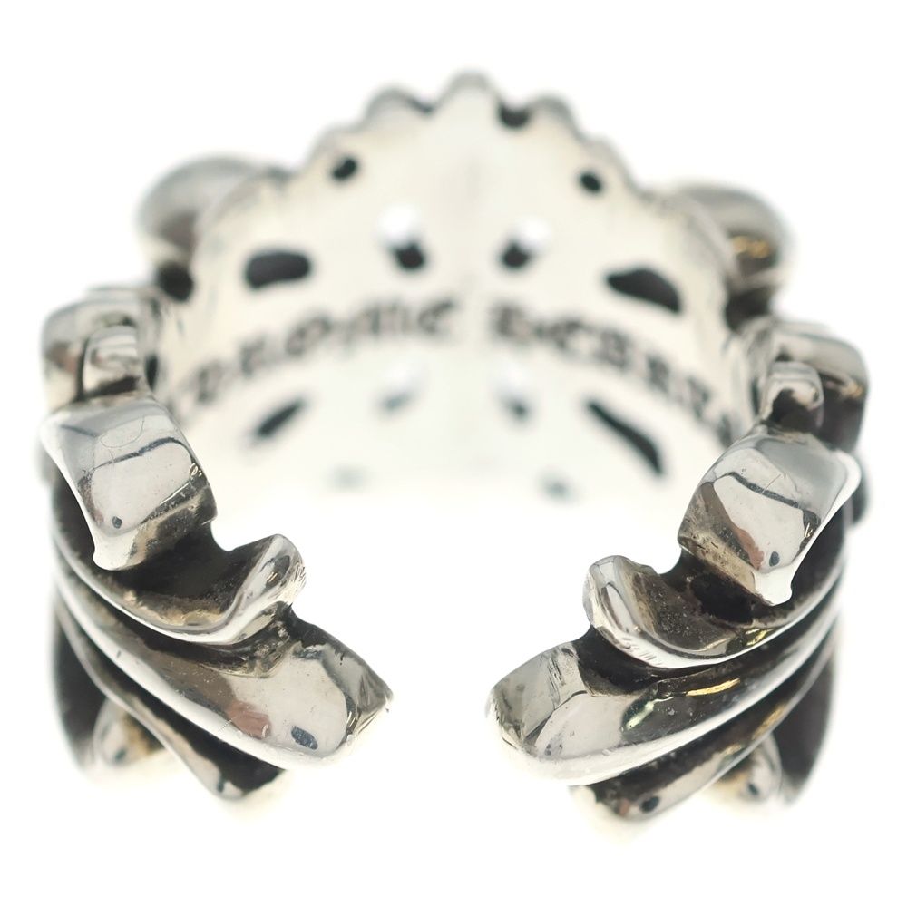 Chrome Hearts Dbl Flrl Crs Double Floral Cross Ring Silver — view 2