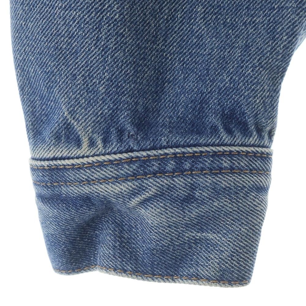 Celine Logo Printed Hood Trucker Denim Jacket Indigo — view 6