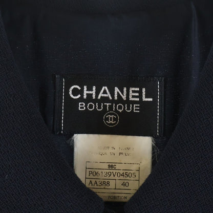Chanel 96c Cruise Collection Wool Sleeve Long Dress Navy — view 8