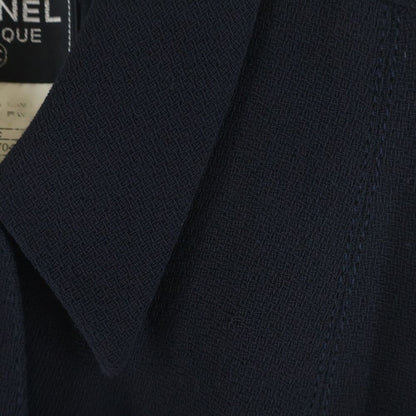 Chanel 96c Cruise Collection Wool Sleeve Long Dress Navy — view 5