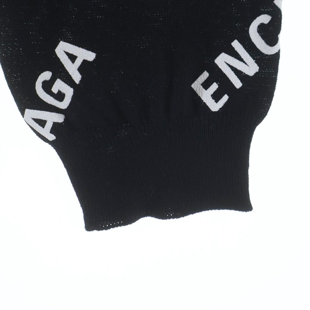 Balenciaga All Over Logo All Print Cotton Knit Top Black Sweater — view 5