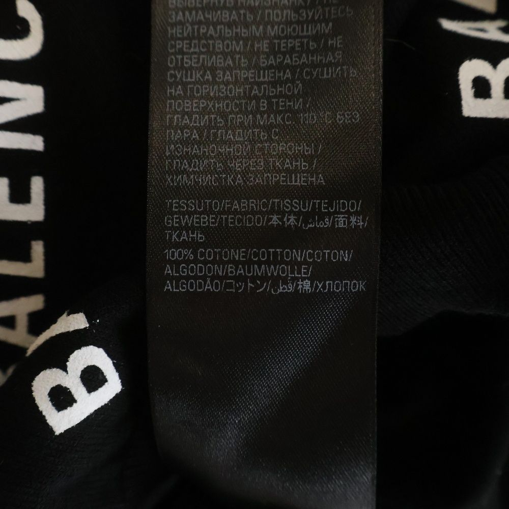Balenciaga All Over Logo All Print Cotton Knit Top Black Sweater — view 7