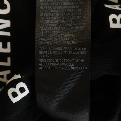 Balenciaga All Over Logo All Print Cotton Knit Top Black Sweater — view 7