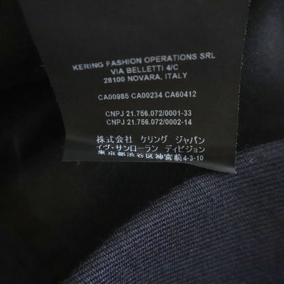 Saint Laurent Paris Narrow Peak Lapel Wool Tailored Jacket Navy — view 8