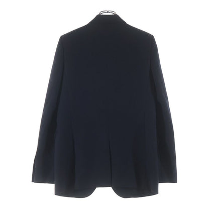 Saint Laurent Paris Narrow Peak Lapel Wool Tailored Jacket Navy — view 2