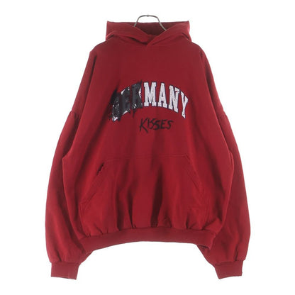 Balenciaga Germany Kisses Print Pullover Sweatshirt Hoodie Red