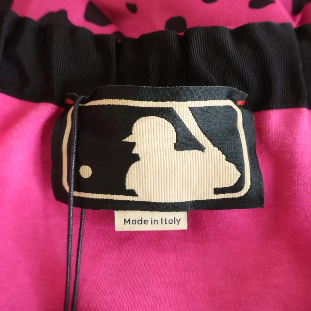 Gucci Mlb Animal Print Jersey Jogger All Over Back Pocket Logo Pants Pink — view 6