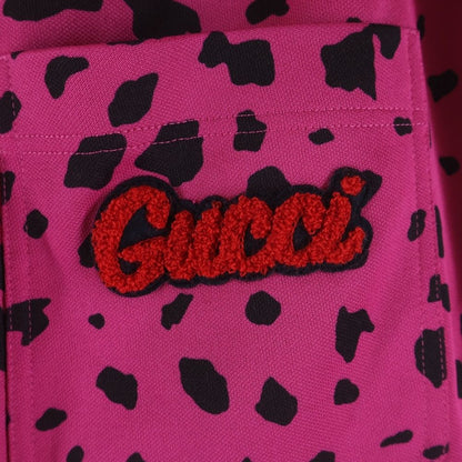 Gucci Mlb Animal Print Jersey Jogger All Over Back Pocket Logo Pants Pink — view 5