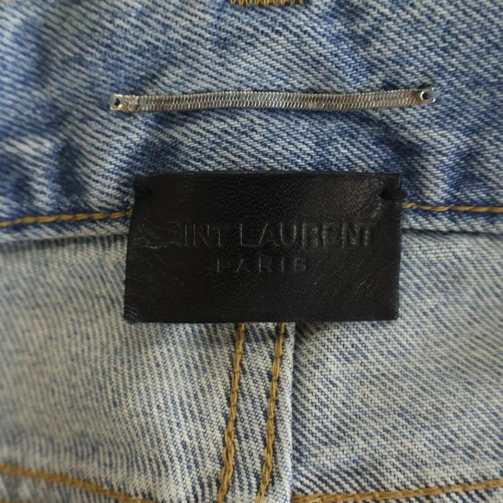 Saint Laurent Paris Straight Denim Pants Indigo — view 6