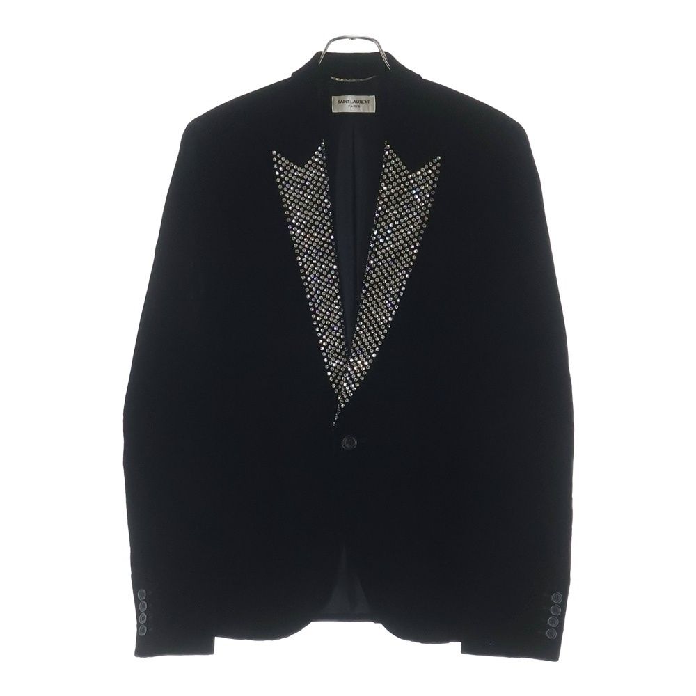 Saint Laurent Paris Swarovski Studs Smoking Jacket Black