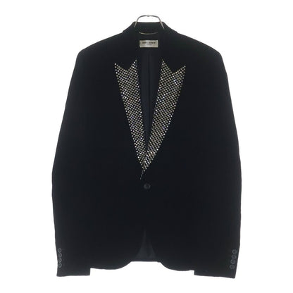 Saint Laurent Paris Swarovski Studs Smoking Jacket Black