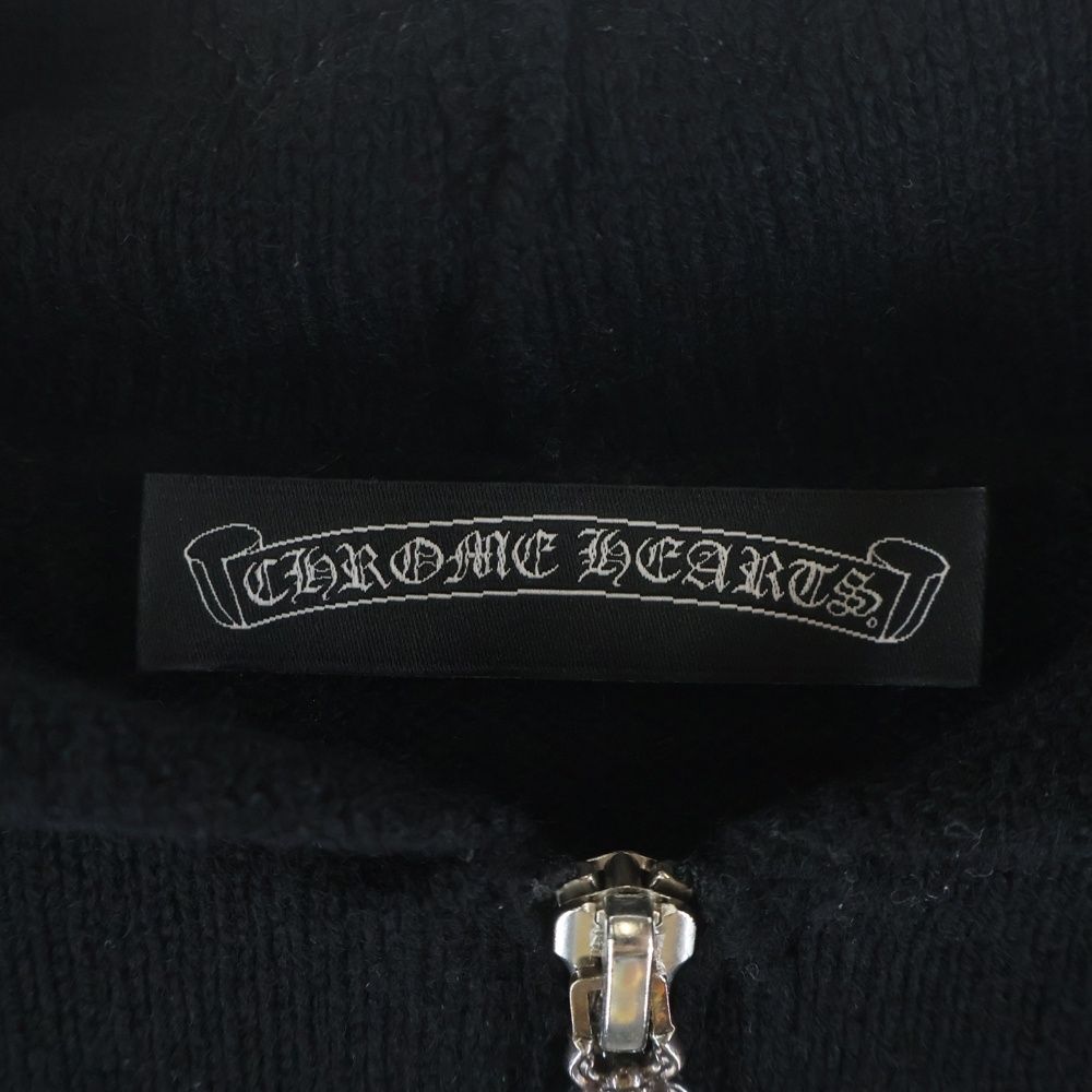 Chrome Hearts Cashmere Zip Hoodie Black with Cross Patch — view 7