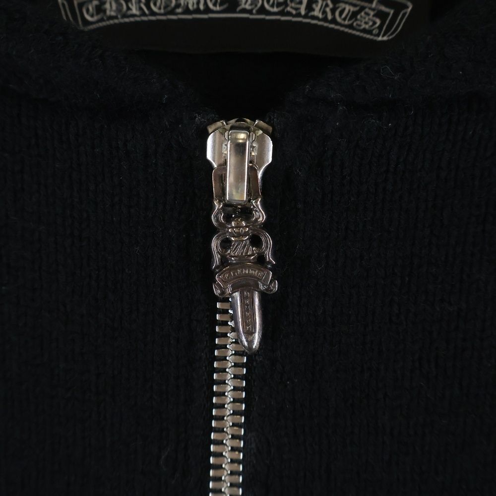 Chrome Hearts Cashmere Zip Hoodie Black with Cross Patch — view 5