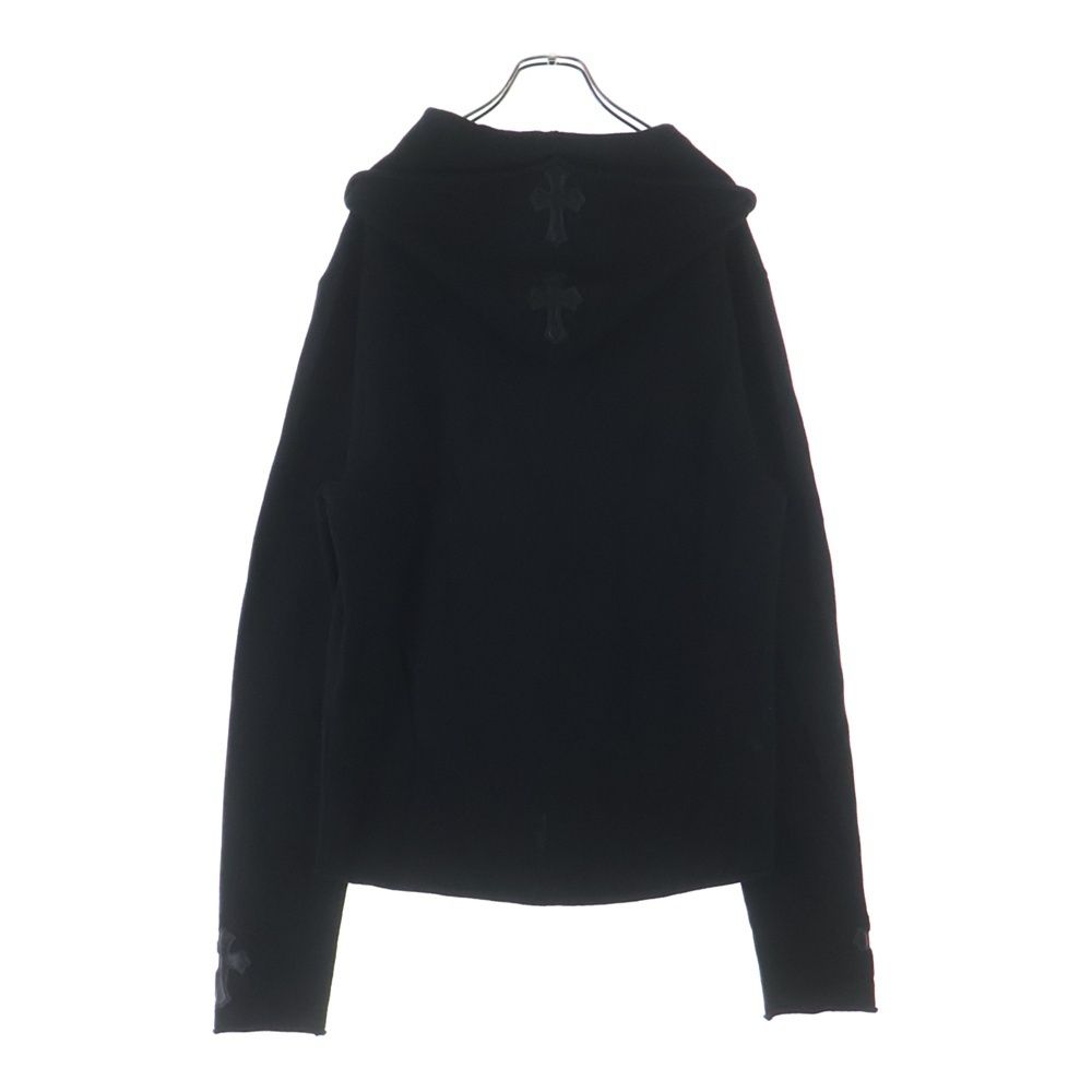 Chrome Hearts Cashmere Zip Hoodie Black with Cross Patch — view 2