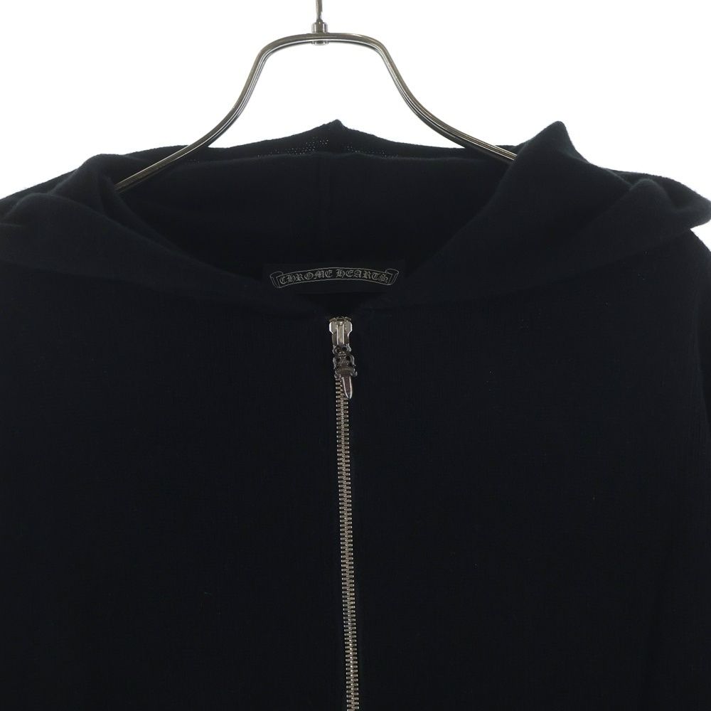 Chrome Hearts Cashmere Zip Hoodie Black with Cross Patch — view 3