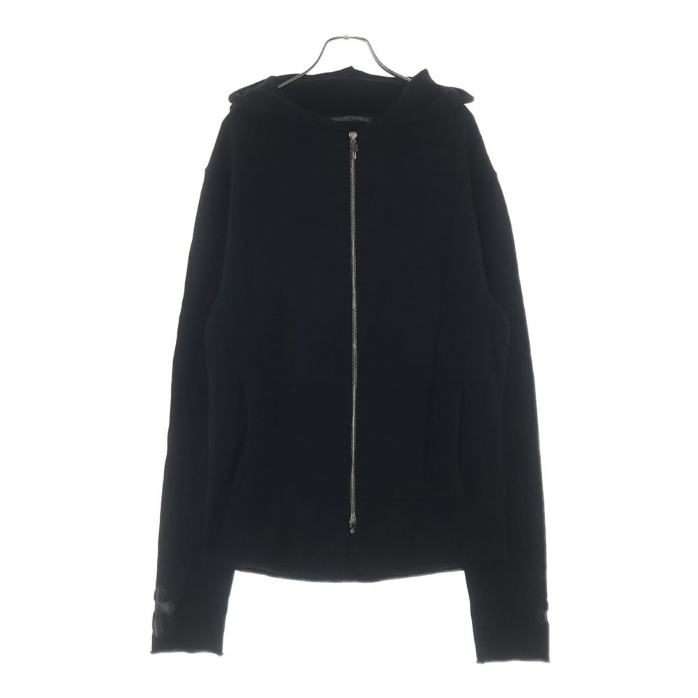 Chrome Hearts Cashmere Zip Hoodie Black with Cross Patch