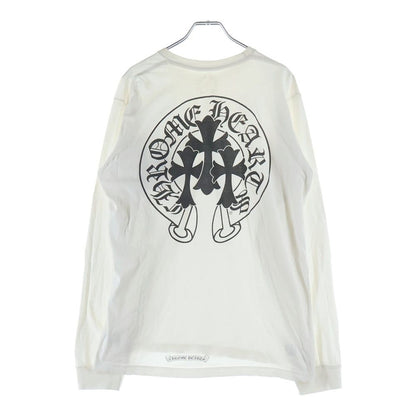 Chrome Hearts Horseshoe L S Tee 3 Cross Print Long Sleeve T-Shirt White
