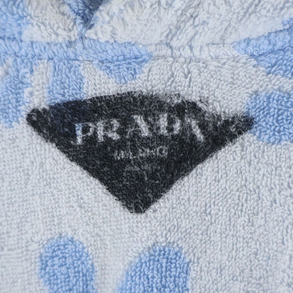 Prada Flower All Over Pattern Pile Jacquard Terry Cloth Pullover Hoodie Light — view 4