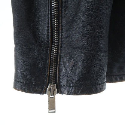 Saint Laurent Paris Distressed Lambskin Double Rider's Jacket Black — view 5