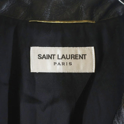 Saint Laurent Paris Distressed Lambskin Double Rider's Jacket Black — view 6