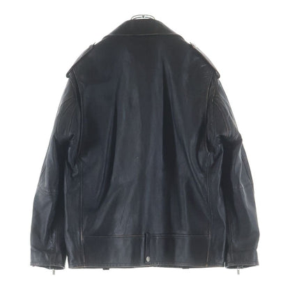 Saint Laurent Paris Distressed Lambskin Double Rider's Jacket Black — view 2