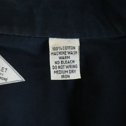 Hermes Stand Collar Half Zip Series Button Long Sleeve Shirt Navy — view 8