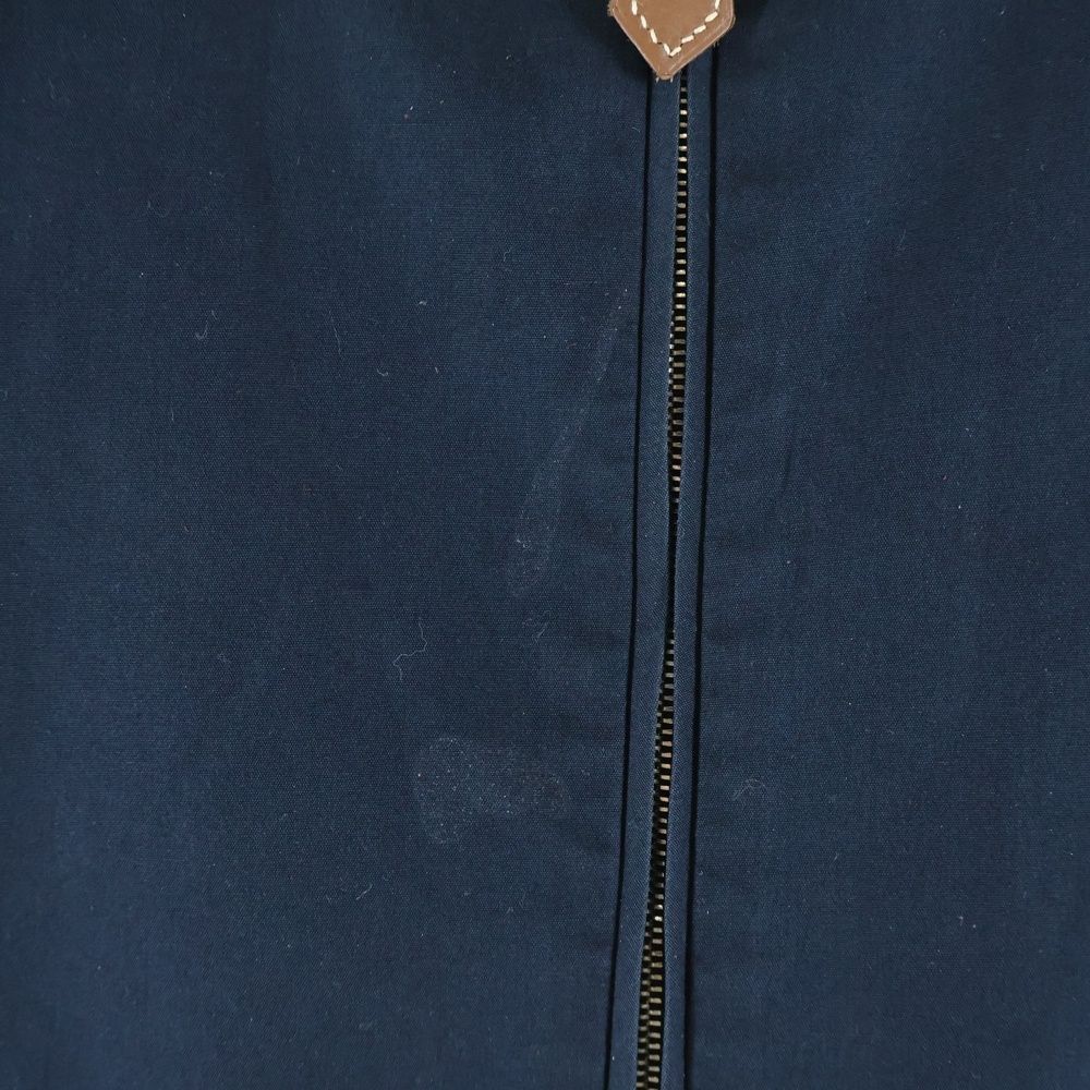 Hermes Stand Collar Half Zip Series Button Long Sleeve Shirt Navy — view 5
