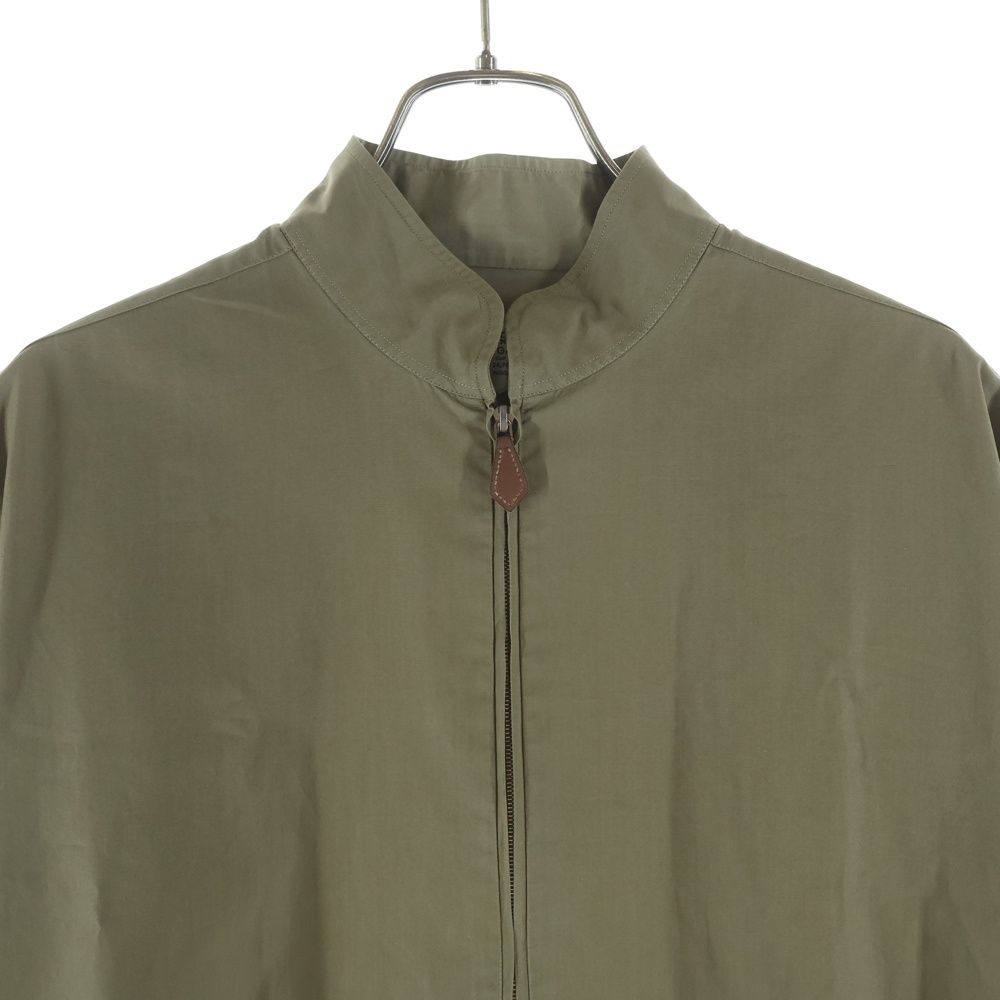 Hermes Stand Collar Half Zip Series Button Long Sleeve Shirt Khaki — view 4