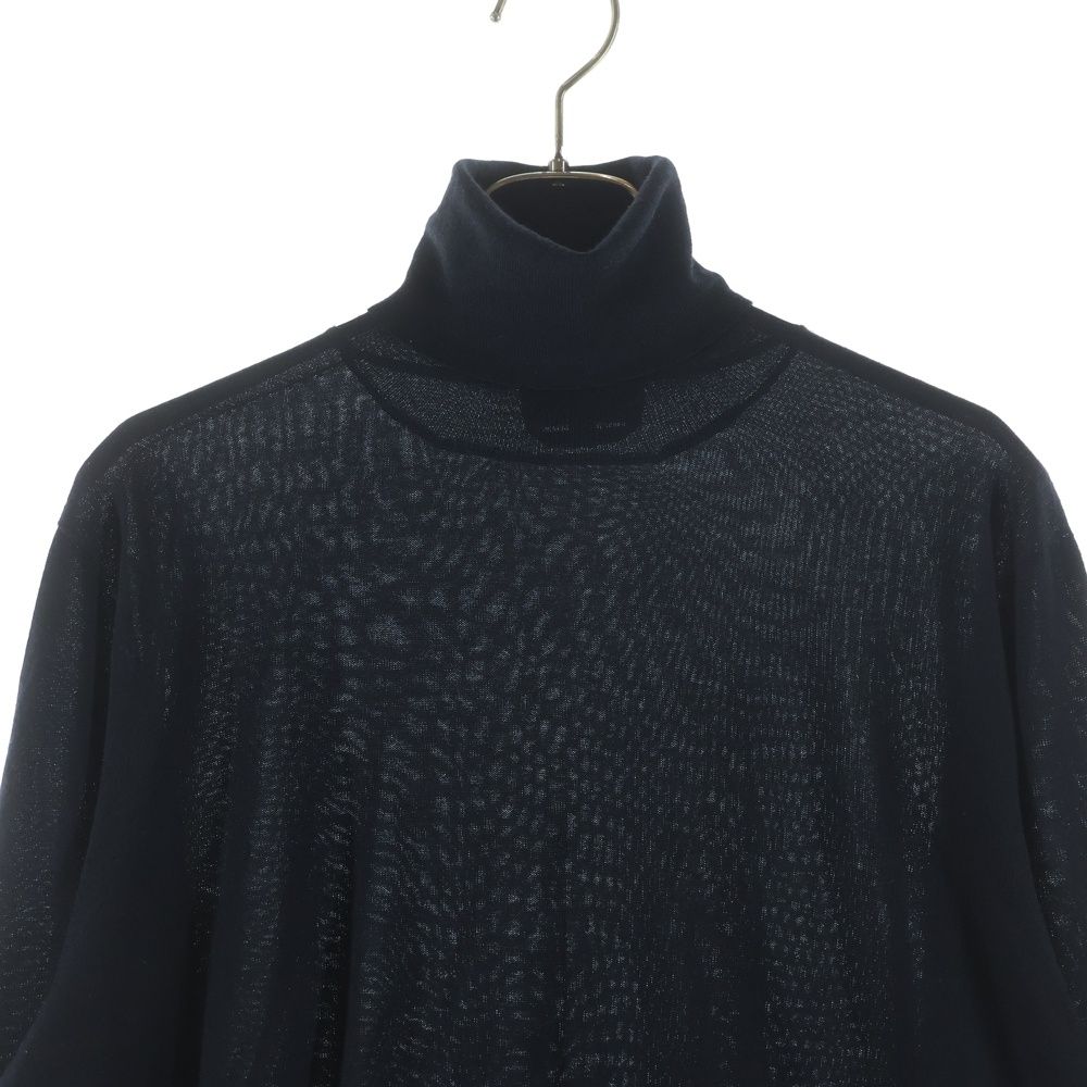 Hermes Silk Blend Cashmere Knit Turtleneck Long Sleeve Sweater Black — view 3