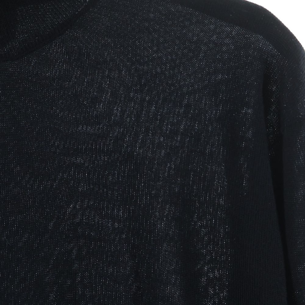 Hermes Silk Blend Cashmere Knit Turtleneck Long Sleeve Sweater Black — view 4