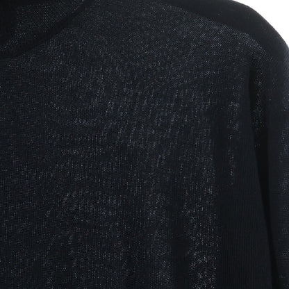 Hermes Silk Blend Cashmere Knit Turtleneck Long Sleeve Sweater Black — view 4