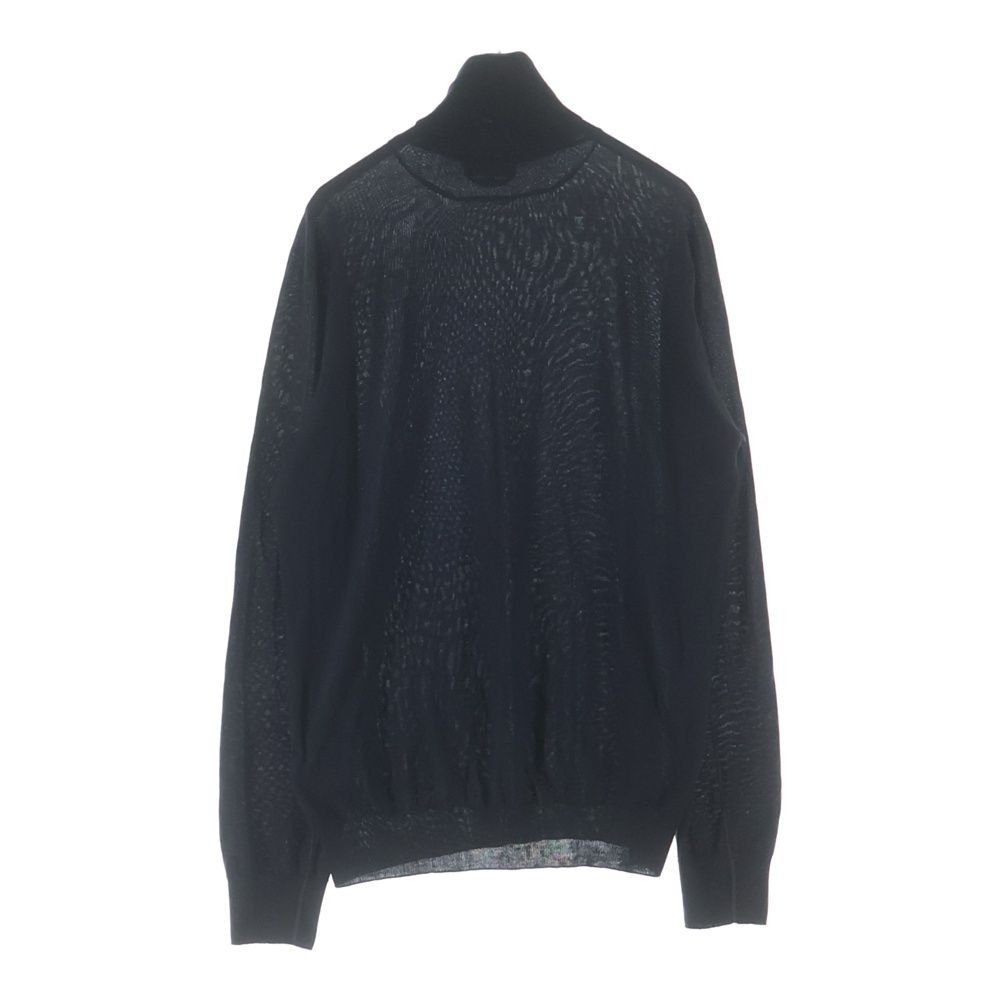Hermes Silk Blend Cashmere Knit Turtleneck Long Sleeve Sweater Black — view 2