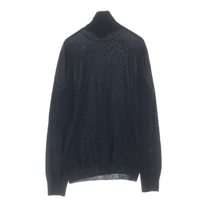 Hermes Silk Blend Cashmere Knit Turtleneck Long Sleeve Sweater Black — view 2