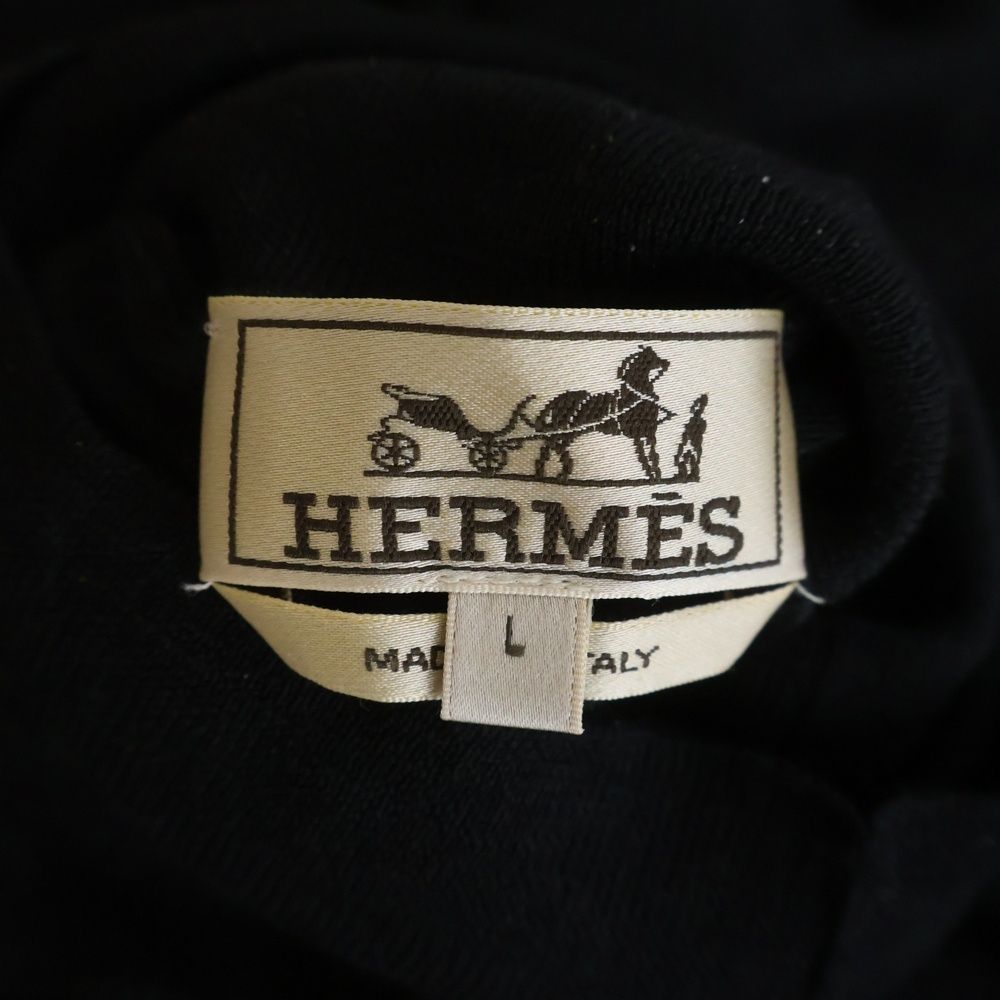 Hermes Silk Blend Cashmere Knit Turtleneck Long Sleeve Sweater Black — view 6
