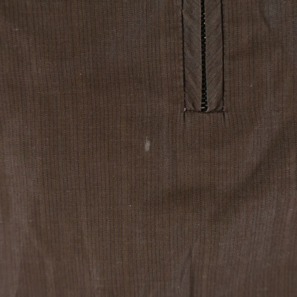 Hermes Stand Collar Half Zip Long Sleeve Shirt Brown — view 6