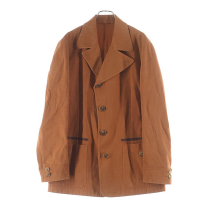 Hermes Leather Cut Replacement Tailored Jacket Orange