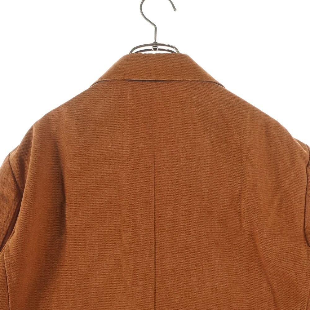 Hermes Leather Cut Replacement Tailored Jacket Orange — view 4