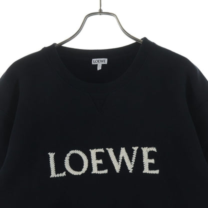 Loewe Logo Embroidery Crew Neck Long Sleeve Sweatshirt Black — view 3