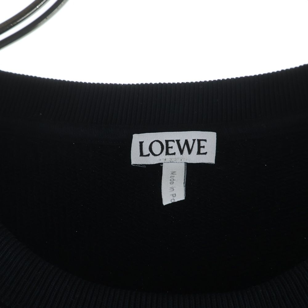 Loewe Logo Embroidery Crew Neck Long Sleeve Sweatshirt Black — view 7